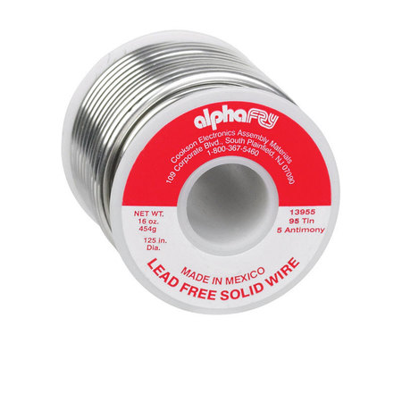 Alpha Fry Wire Solder Gp 95/5 16Oz 13955